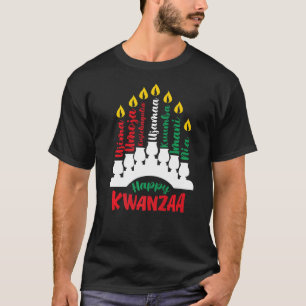 Camiseta Feliz Decoración de Kwanzaa Paz afroamericana Lo
