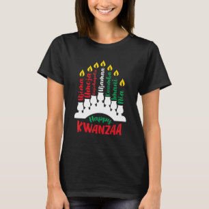Camiseta Feliz Decoración de Kwanzaa Paz afroamericana Lo