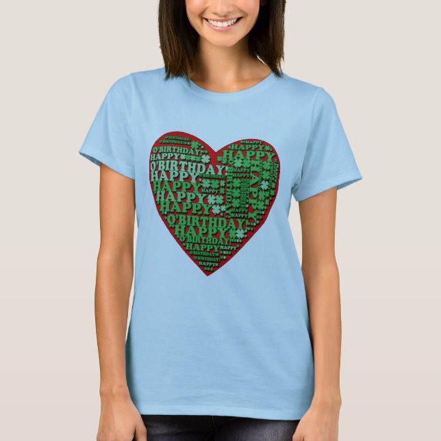 Camiseta feliz del cumpleaños del día del St (Anverso)