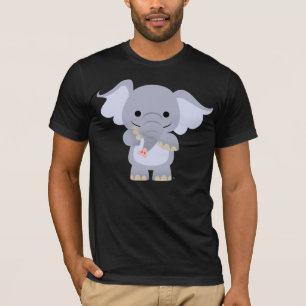Camiseta feliz del elefante del dibujo animado