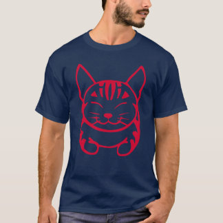 Camiseta feliz del gato de los hombres (tabby