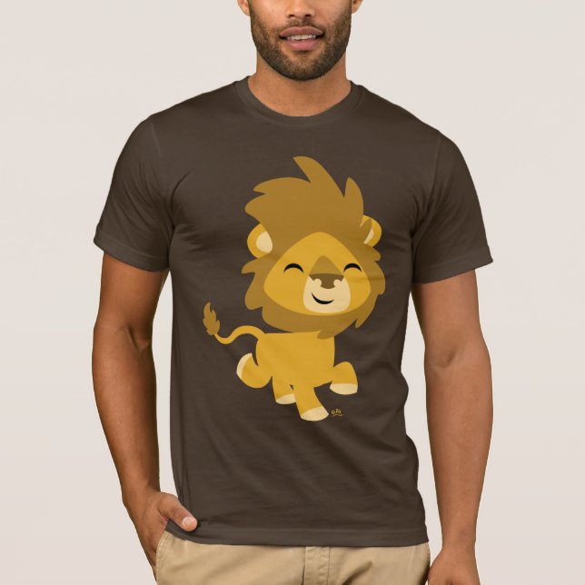 Camiseta feliz del león del dibujo animado (Anverso)