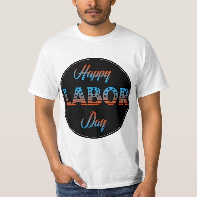 Camiseta feliz del Rótulo del Día del Trabajo (Anverso)