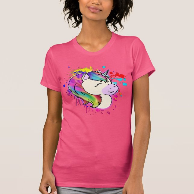 Camiseta feliz del unicornio (Anverso)