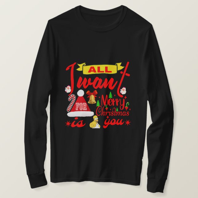 Camiseta Feliz deseo navideño: Todo lo que quiero es ti (Anverso del diseño)