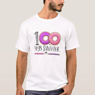 Camiseta Feliz Día 100 De La Escuela Dona 100 Días Dulces