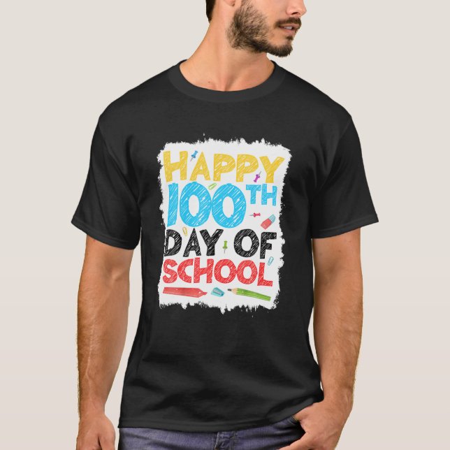 Camiseta Feliz Día 100 De La Escuela Graciosa Para Los Estu (Anverso)