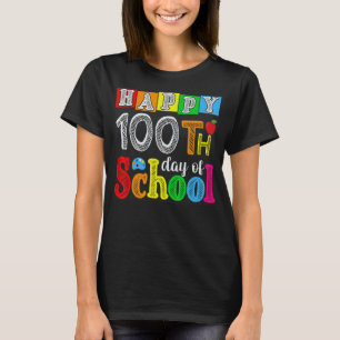Camiseta Feliz día 100 de la escuela maestro estudiante 100