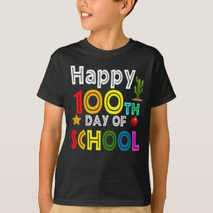 Camiseta feliz día 100 de la escuela para estudiantes de pr