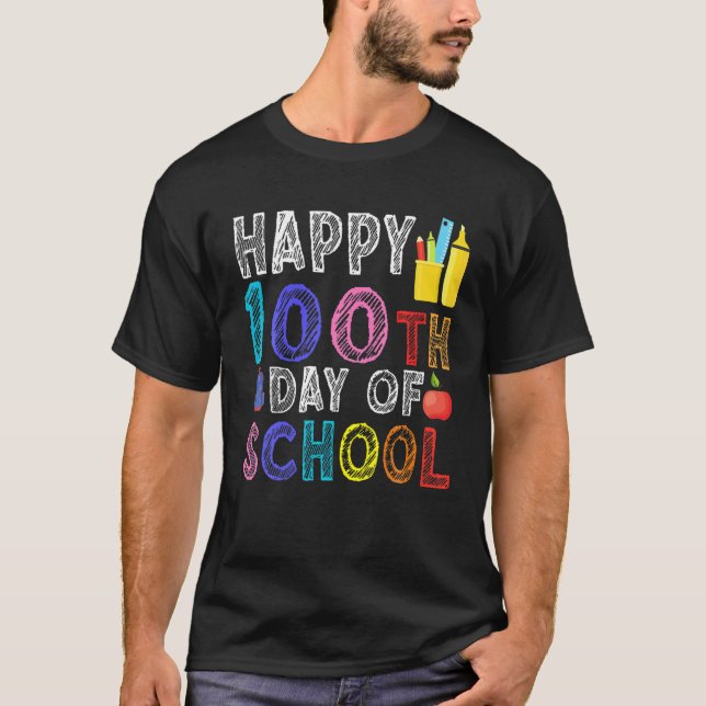 Camiseta Feliz Día 100 De Los Días Escolares Del Profesor G (Anverso)