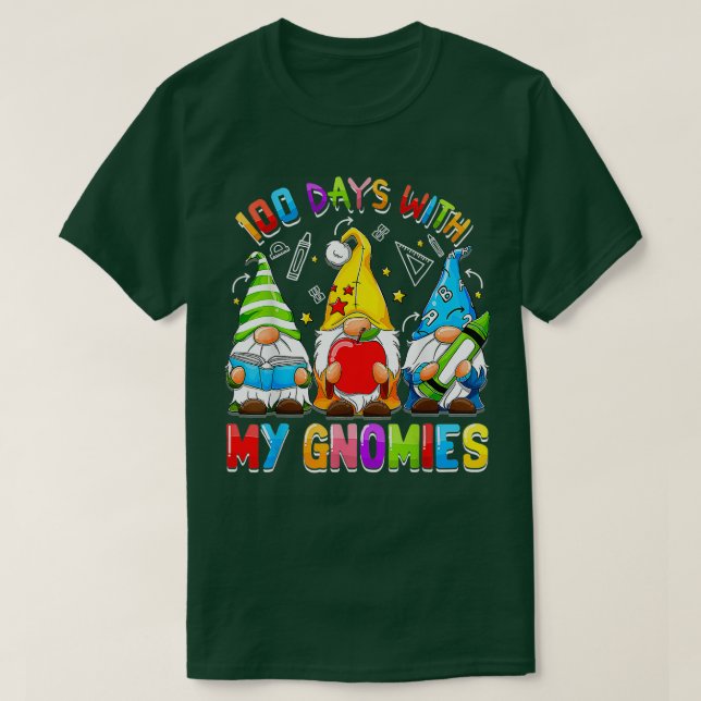 Camiseta Feliz Día 100 del Colegio Tres Gnomes Té Virtual (Diseño del anverso)