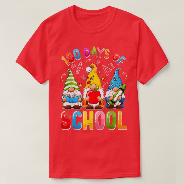 Camiseta Feliz Día 100 del Colegio Tres Gnomes Virtuales (Diseño del anverso)