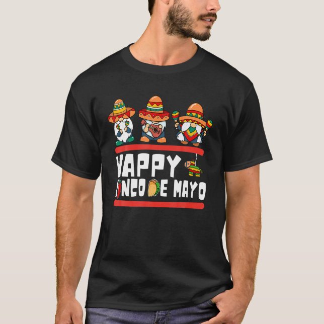 Camiseta Feliz Día Cinco De Mayo Con Escuadrón De Gnomes Pa (Anverso)