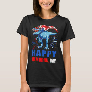 Camiseta Feliz Día Conmemorativo 4 De Julio Dinosaur Americ