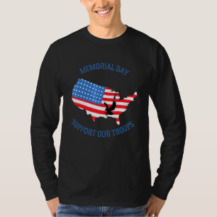Camiseta Feliz Día Conmemorativo Apoya A Nuestras Tropas Us
