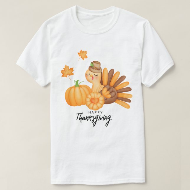 Camiseta Feliz Día de Acción de Gracias (Diseño del anverso)