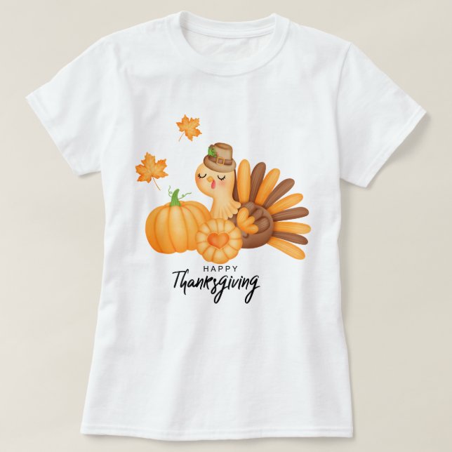 Camiseta Feliz Día de Acción de Gracias (Diseño del anverso)
