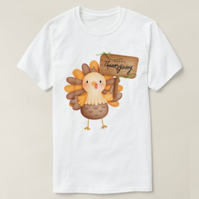 Camiseta Feliz Día de Acción de Gracias (Diseño del anverso)