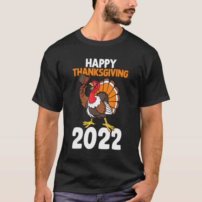 Camiseta Feliz Día de Acción de Gracias 2022 Otoño Y'all Tu (Anverso)