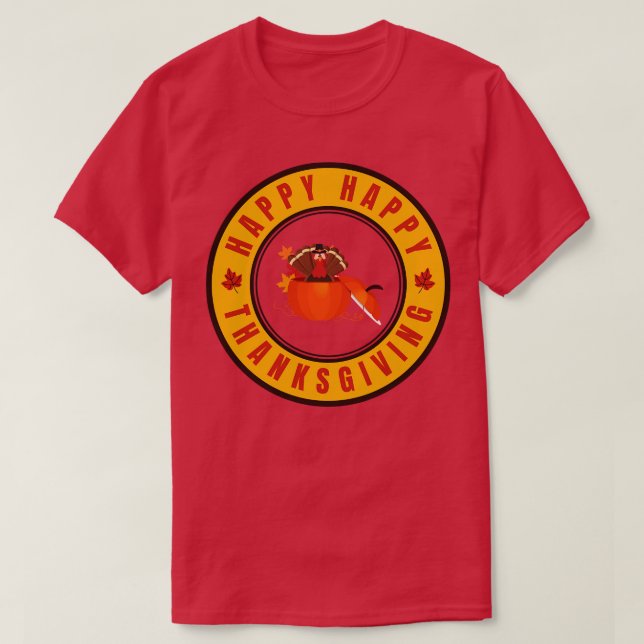 Camiseta Feliz Día de Acción de Gracias 4 (Diseño del anverso)