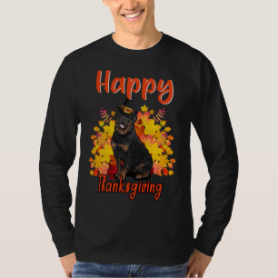 Camiseta Feliz Día de Acción de Gracias a Turquía Rottweile