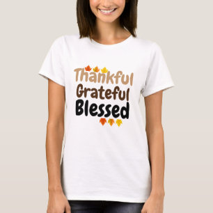Camiseta Feliz Día de Acción de Gracias, Agradecido, Bendec