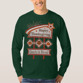Camiseta Feliz Día de Acción de Gracias Agradecido & Bendit