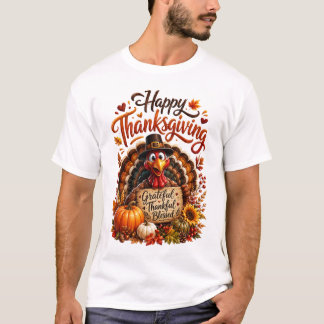 Camiseta Feliz Día de Acción de Gracias – Agradecido y Agra