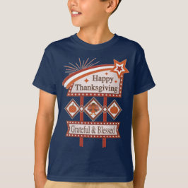 Camiseta Feliz Día de Acción de Gracias Agradecido y Bendit