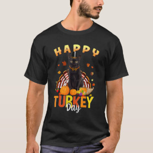Camiseta Feliz Día de Acción de Gracias al Gato Negro de Tu