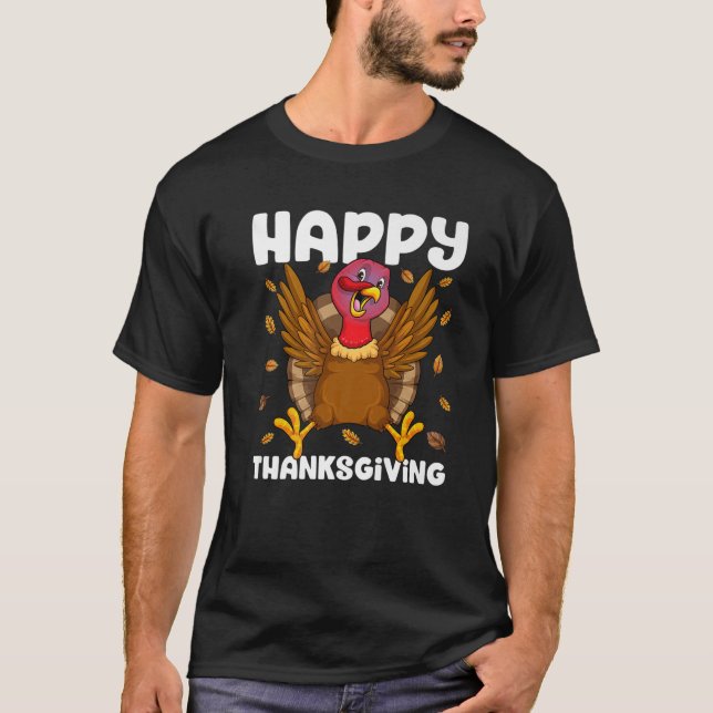Camiseta Feliz Día de Acción de Gracias, amigos de Turquía, (Anverso)