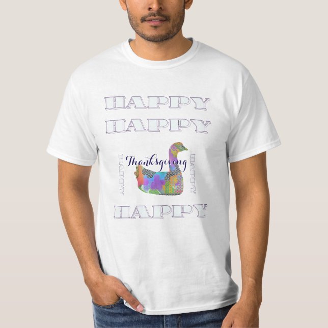 Camiseta FELIZ Día de Acción de Gracias Blanco (Anverso)