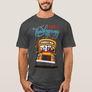 Camiseta Feliz Día de Acción de Gracias Caída Turca Autobús
