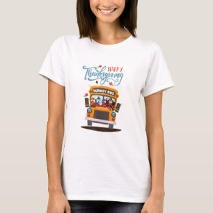 Camiseta Feliz Día de Acción de Gracias Caída Turca Autobús