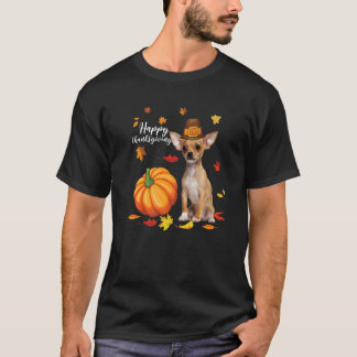 Camiseta Feliz Día de Acción de Gracias Chihuahua Otoño Caí