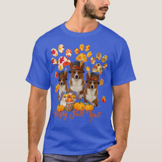Camiseta Feliz Día de Acción de Gracias de otoño a tres Cor