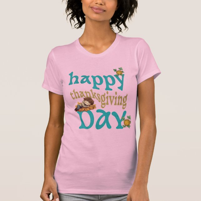 Camiseta Feliz Día de Acción de Gracias - Diseño festivo (Anverso)
