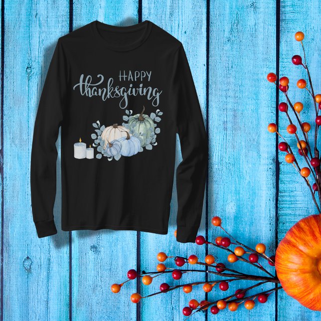 Camiseta Feliz Día de Acción de Gracias en azul | (Subido por el creador)