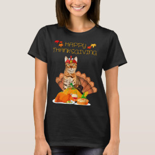 Camiseta Feliz Día de Acción de Gracias Gato Bengalí Regalo