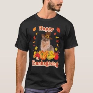 Camiseta Feliz Día de Acción de Gracias Gato Somalí Estoy A