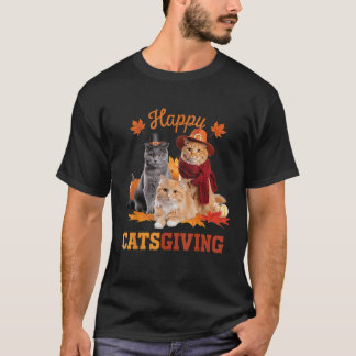 Camiseta Feliz Día de Acción de Gracias, gato viste a Pilgr