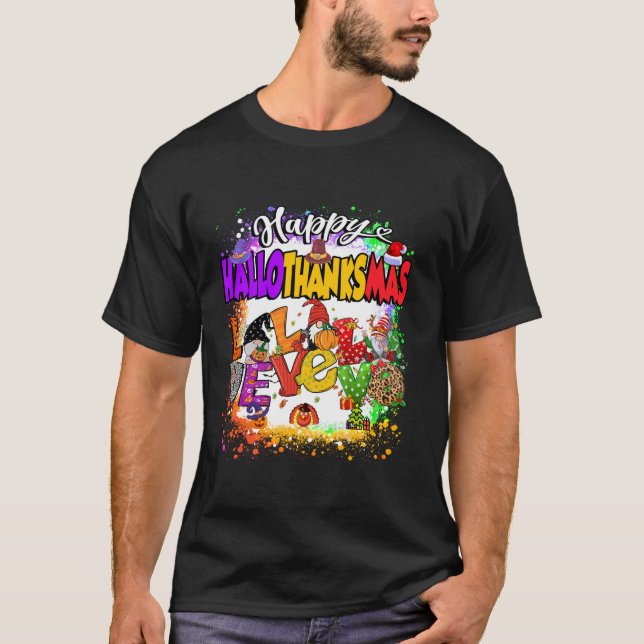Camiseta Feliz Día de Acción de Gracias Hallothanksmas Gnom (Anverso)