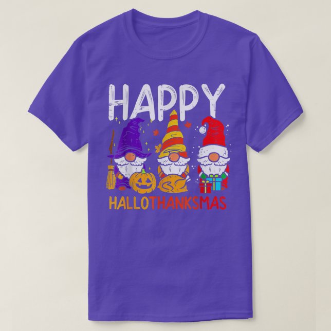Camiseta Feliz Día de Acción de Gracias Hallothanksmas Gnom (Diseño del anverso)