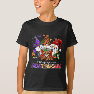 Camiseta Feliz Día de Acción de Gracias Hallothanksmas Gnom