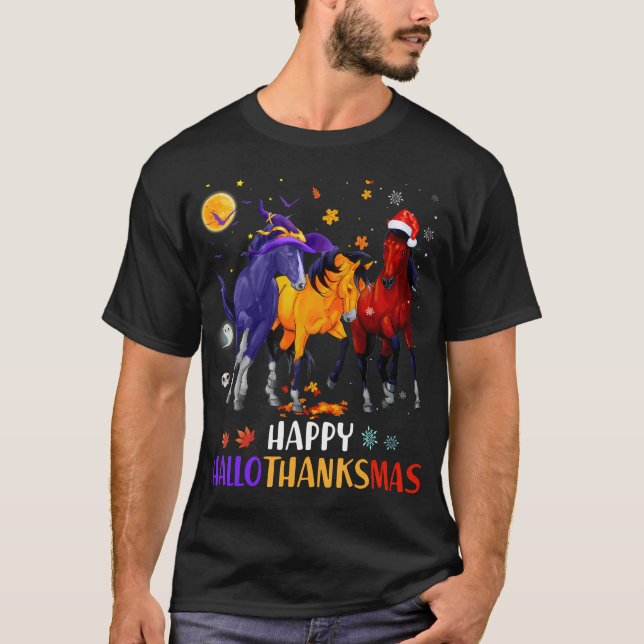 Camiseta Feliz Día de Acción de Gracias Hallothanksmas Hors (Anverso)