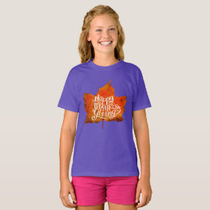 CAMISETA FELIZ DÍA DE ACCIÓN DE GRACIAS HOJAS DE OTÑO HOJA
