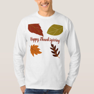 Camiseta Feliz Día de Acción de Gracias Hojas de Otoño