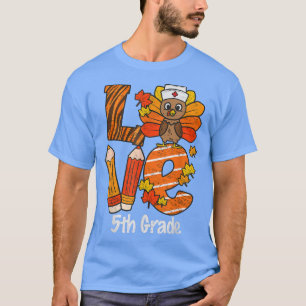 Camiseta Feliz Día de Acción de Gracias, maestro de quinto