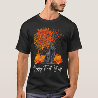 Camiseta Feliz Día de Acción de Gracias para Todos Gato Cal