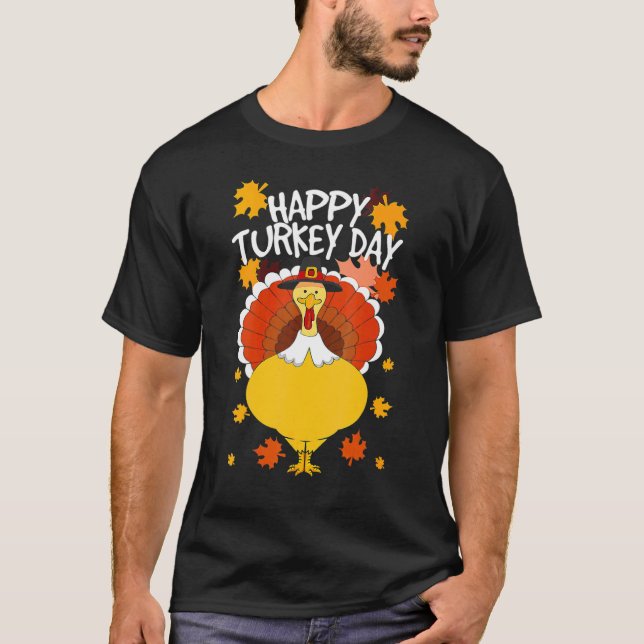 Camiseta Feliz Día de Acción de Gracias Peregrino gracioso  (Anverso)